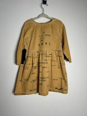 LITTLE CREATIVE FACTORY Cotton Yellow with Text Size 24 Months DRESS